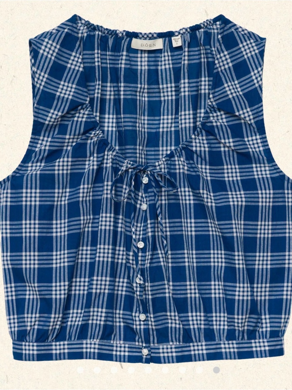 DÔEN Theo Cropped Checked Organic Cotton Top in Dorset Plaid